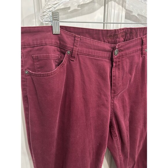Arizona Jean Co. Jrs. Plus Sateen Skinny Jeans Wine Red Sz 18 Classic 5 Pockets - Picture 4 of 9